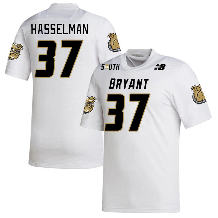 Men-Youth #37 Nicholas Hasselman Bryant Bulldogs 2023 College Football Jerseys Stitched-White